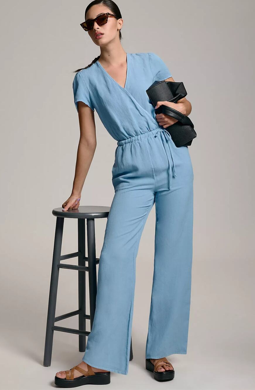 Cloth & Stone Wide-Leg Wrap Jumpsuit - New Large